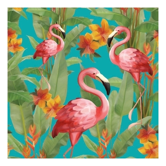Servetten Flamingo print print 3-laags 20x stuks