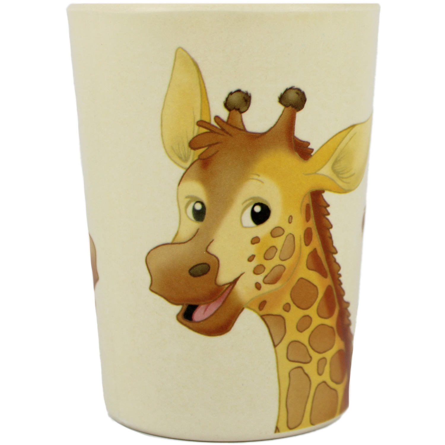 Set van 1x Melamine bekers met giraffe print wit/bruin 9 cm voor peuters/kinderen