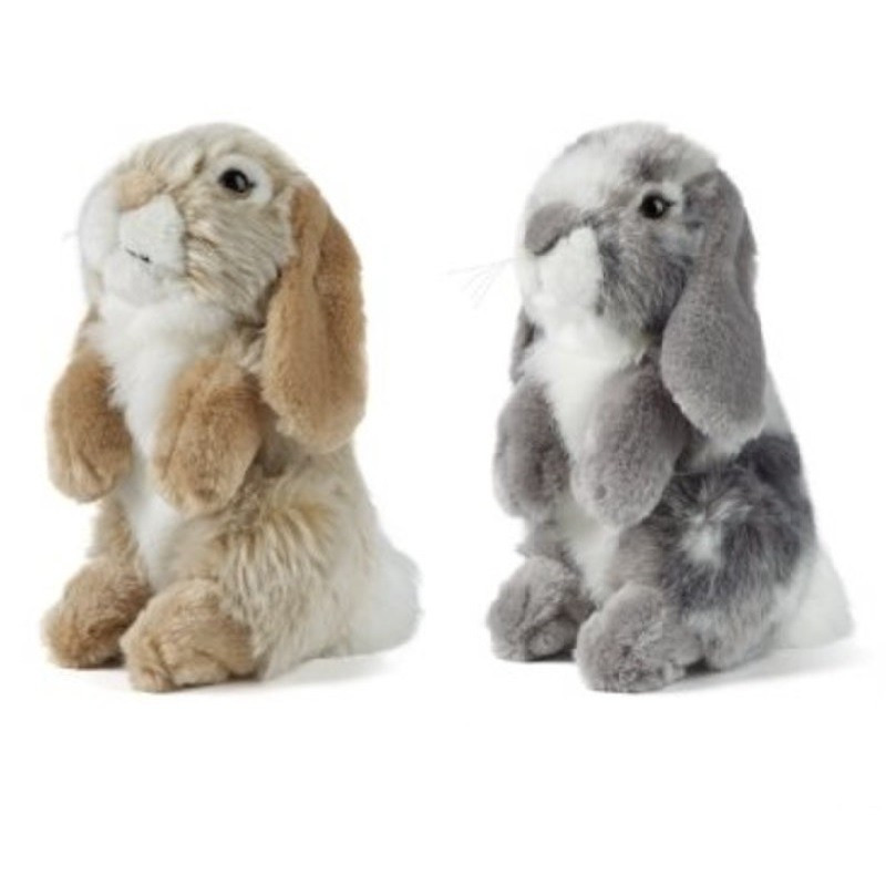 Set van 2x pluche konijnen knuffels 19cm knuffeldieren