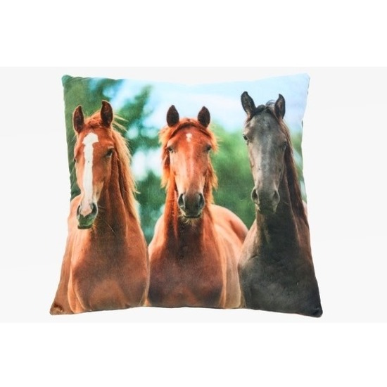 Sierkussentje met paarden print 35 cm
