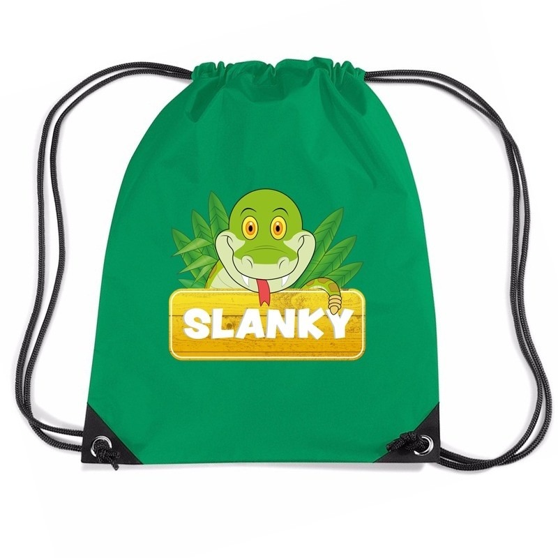 Slanky de Slang trekkoord rugzak - gymtas groen voor kinderen