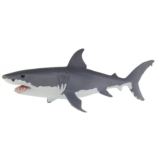 Speelgoed figuur grote witte haai van plastic 13 cm