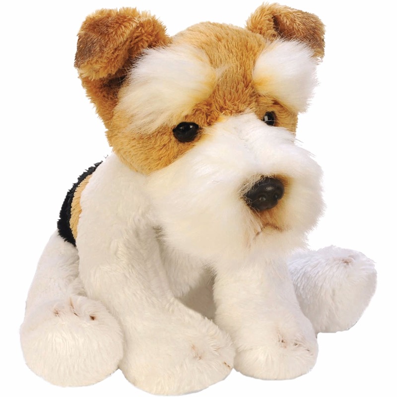 Speelgoed knuffel pluche hond Fox terrier 13 cm