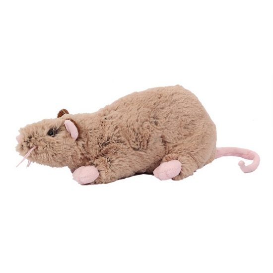 Speelgoed knuffels - pluche bruine rat van 22 cm