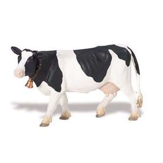 Speelgoed nep koe zwart/wit 12 cm
