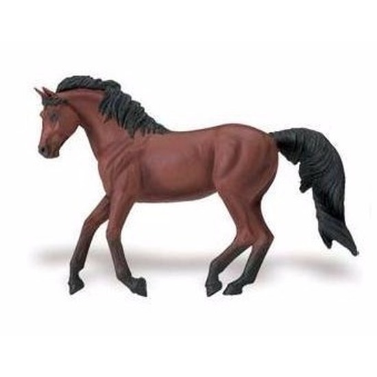 Speelgoed nep Morgan paard merrie bruin/zwart 15 cm