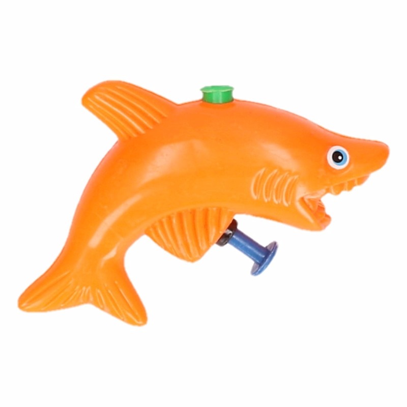 Speelgoed waterpistool haai oranje 9 cm