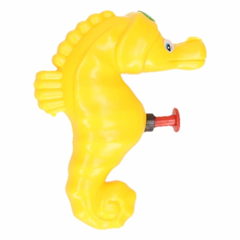 Speelgoed waterpistool zeepaard geel 9 cm