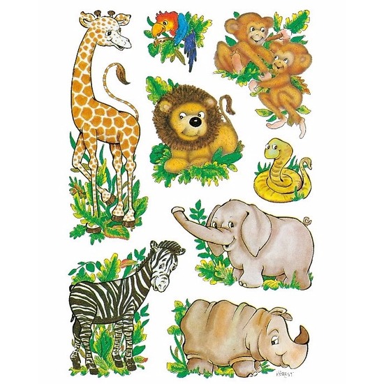 Stickers diverse dierentuin vriendjes 3 vellen