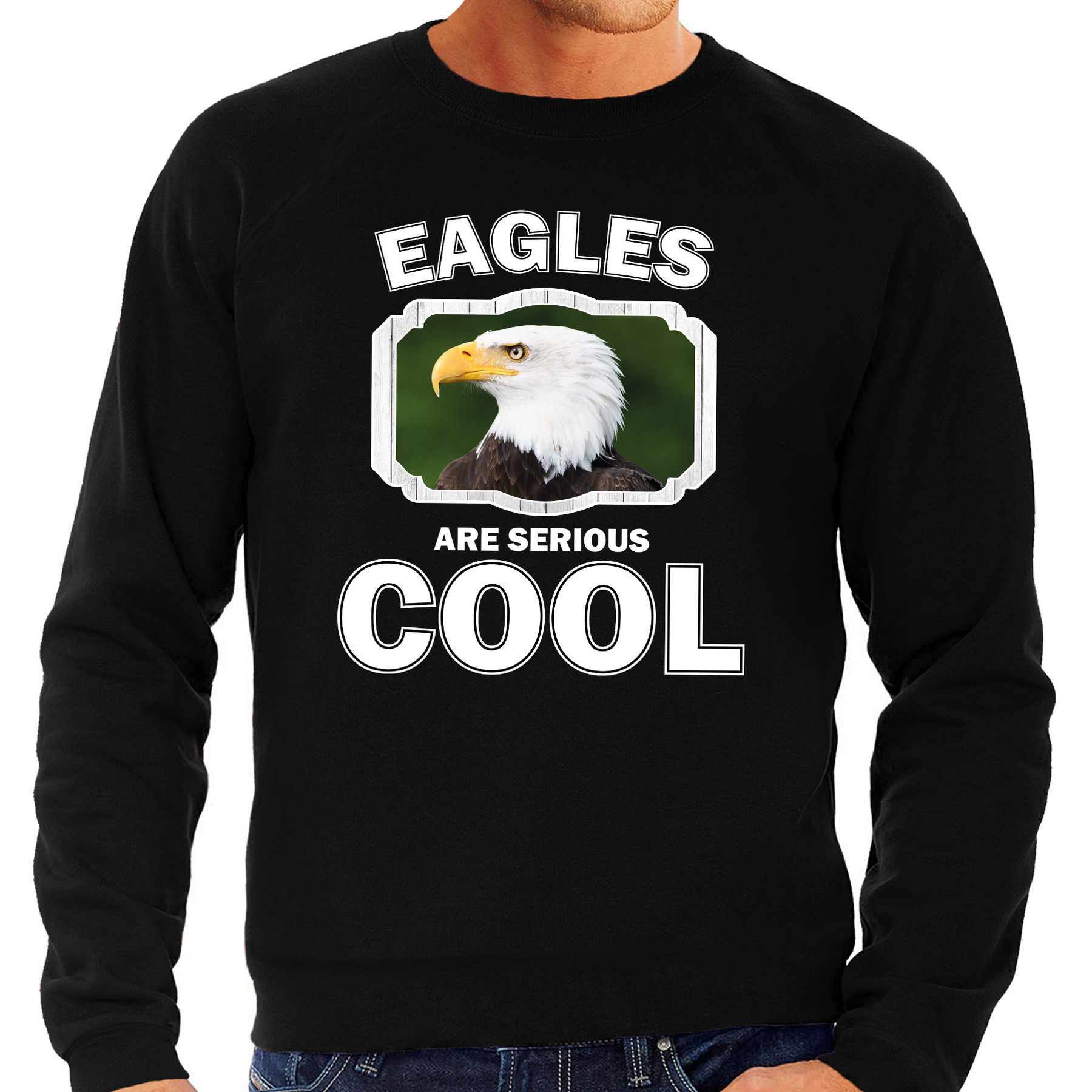 Sweater eagles are serious cool zwart heren - zeearenden/ arend trui