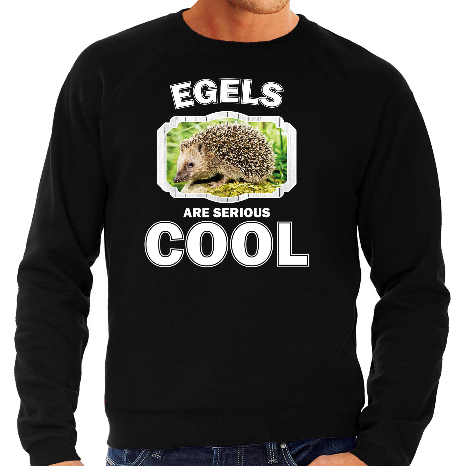 Sweater egels are serious cool zwart heren - egels/ egel trui