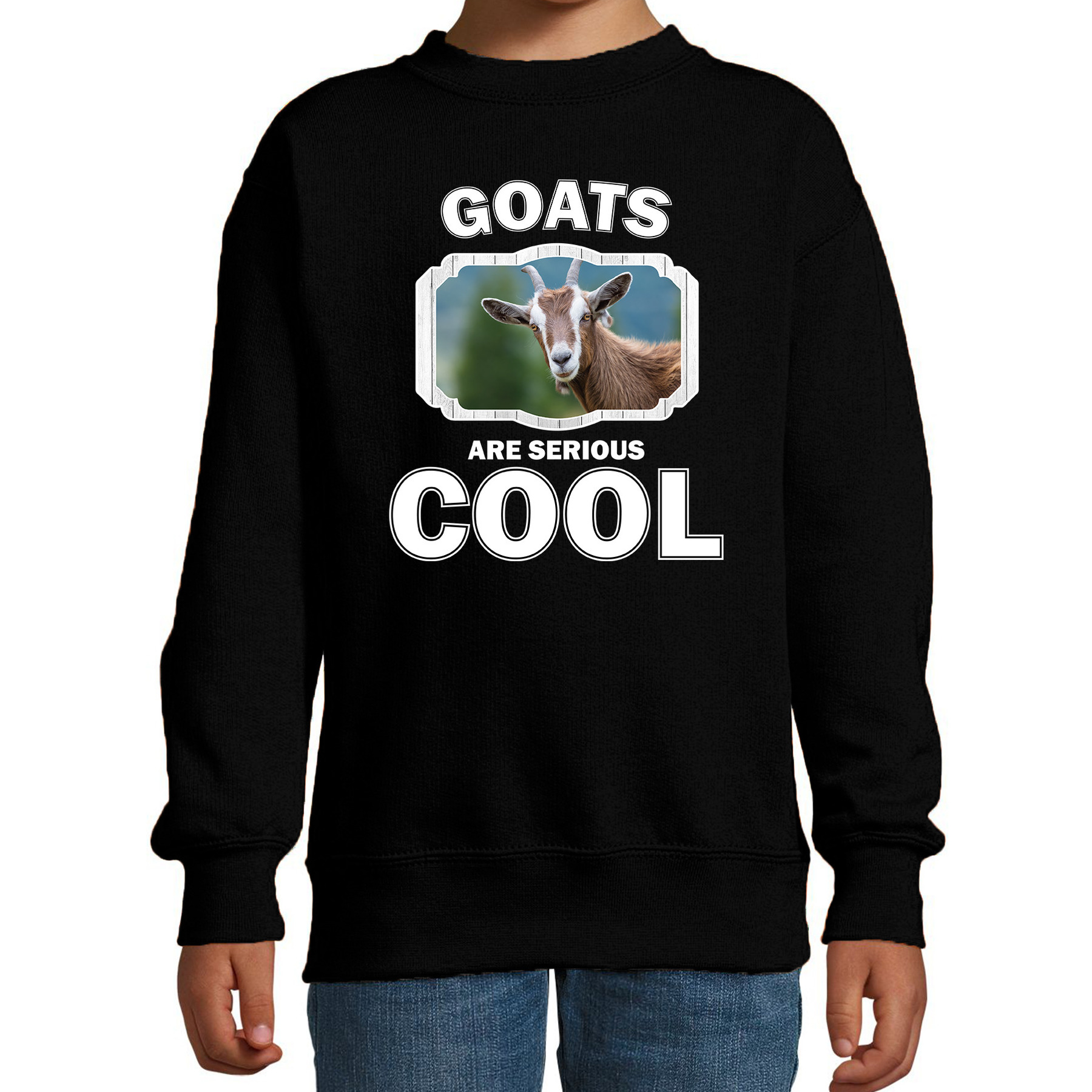 Sweater goats are serious cool zwart kinderen - geiten/ geit trui