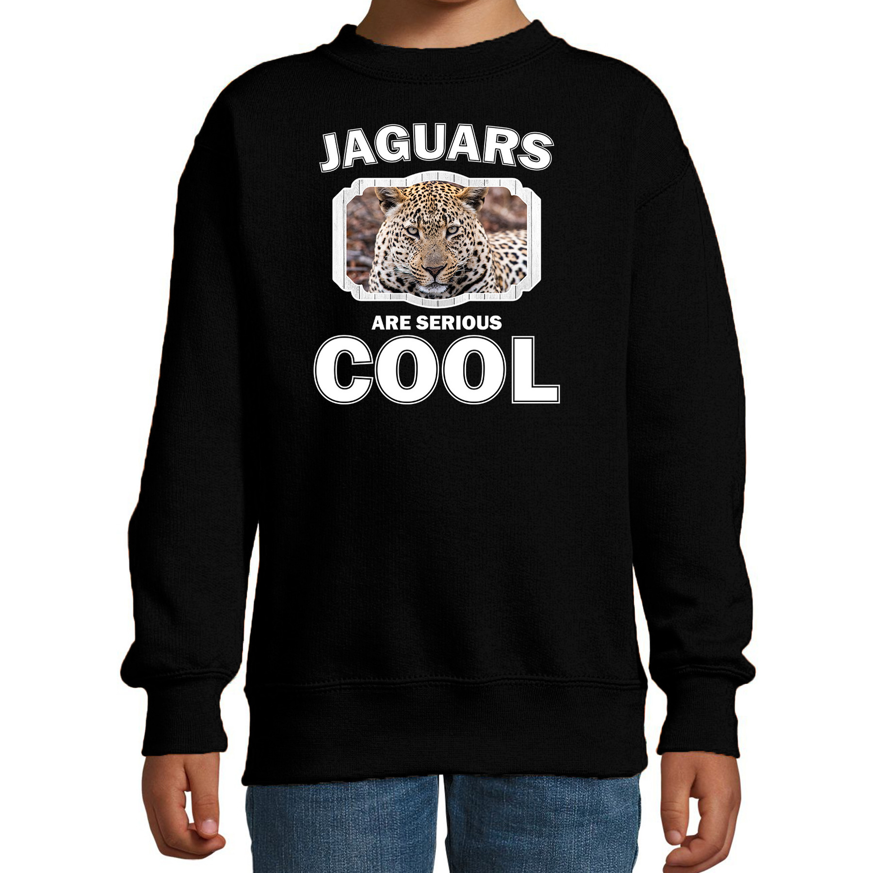 Sweater jaguars are serious cool zwart kinderen - jaguars/ jaguar trui