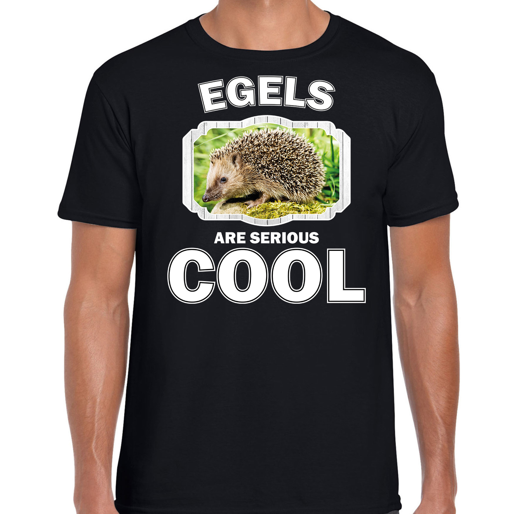 T-shirt egels are serious cool zwart heren - egels/ egel shirt