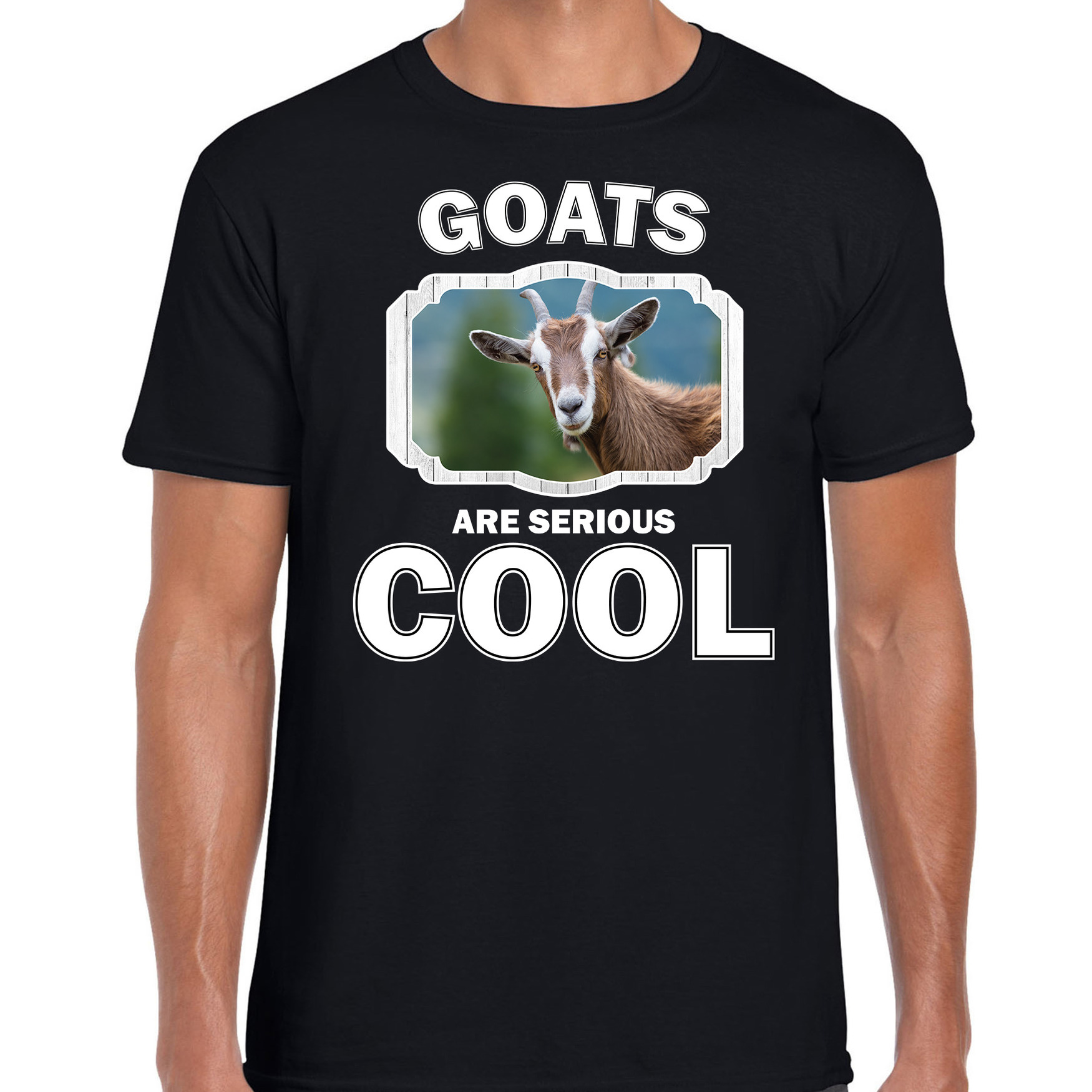 T-shirt goats are serious cool zwart heren - geiten/ geit shirt
