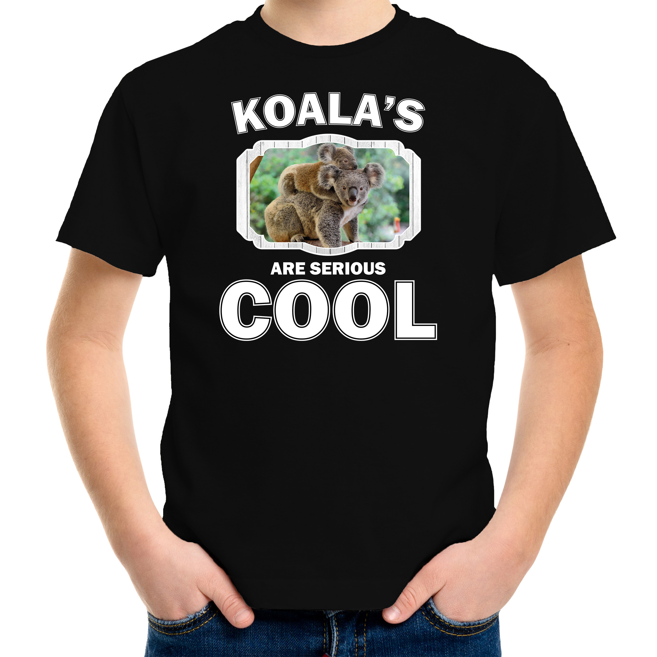 T-shirt koalas are serious cool zwart kinderen - koalaberen/ koala shirt