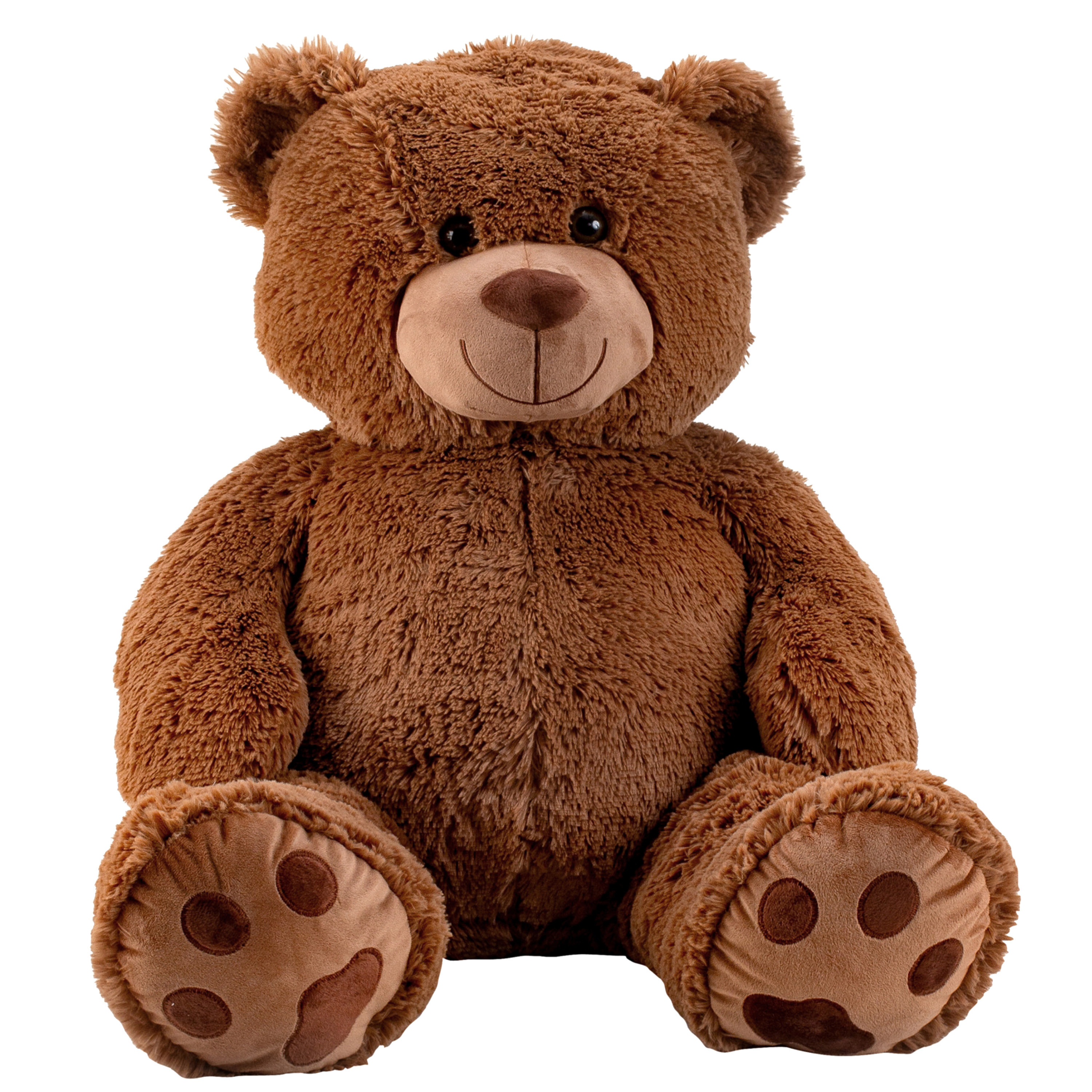 Teddy beer knuffel van zachte pluche 64 cm zittend-100 cm staand bruin