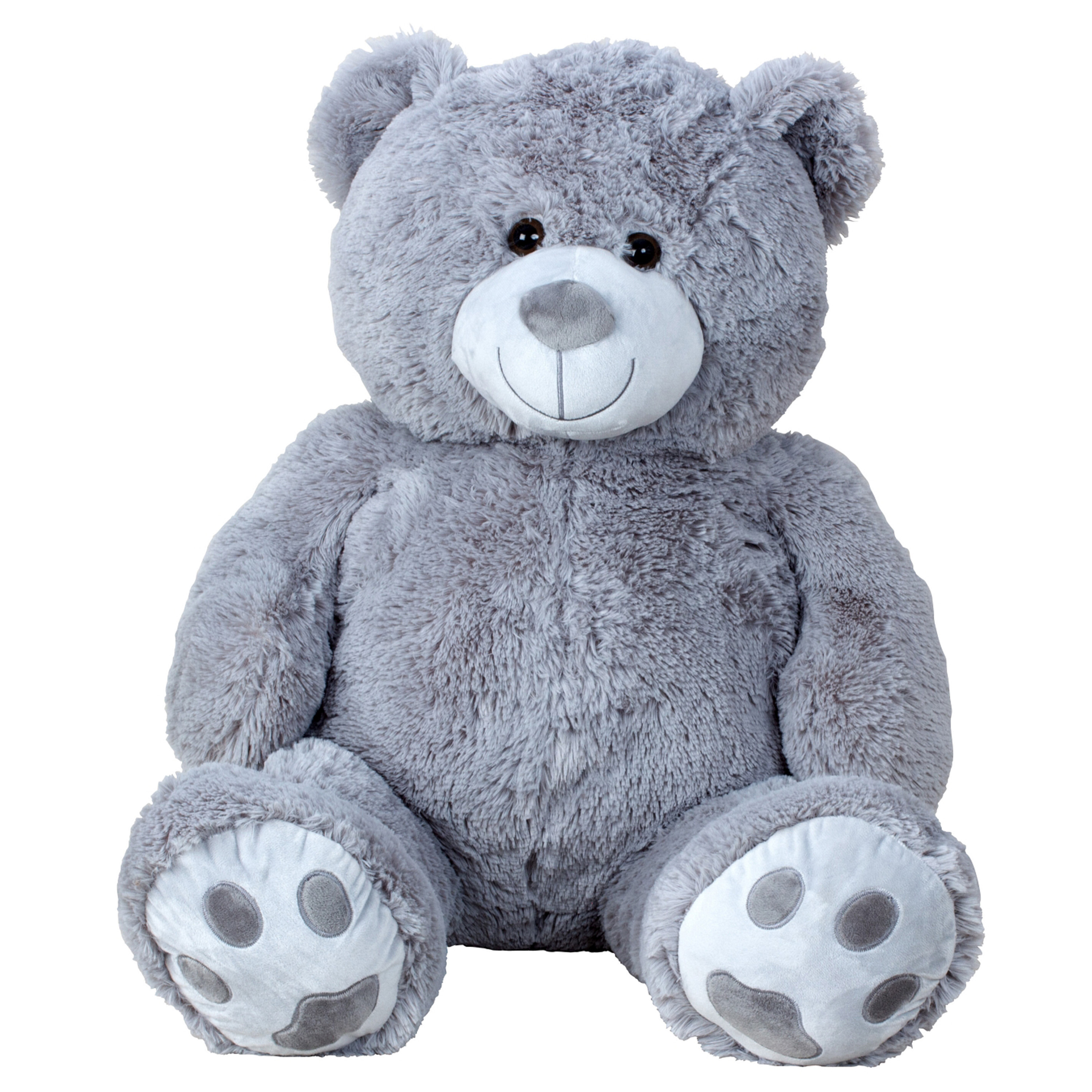 Afbeelding Teddy beer knuffel van zachte pluche - 64 cm zittend/100 cm staand - grijs door Animals Giftshop