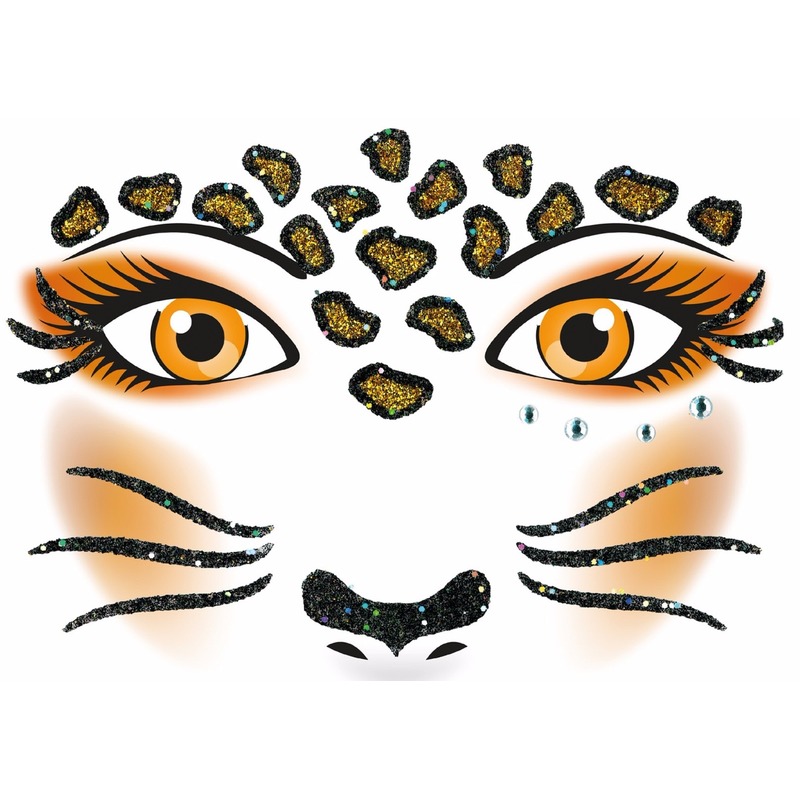 Thema gezicht folie luipaard sticker 1 vel