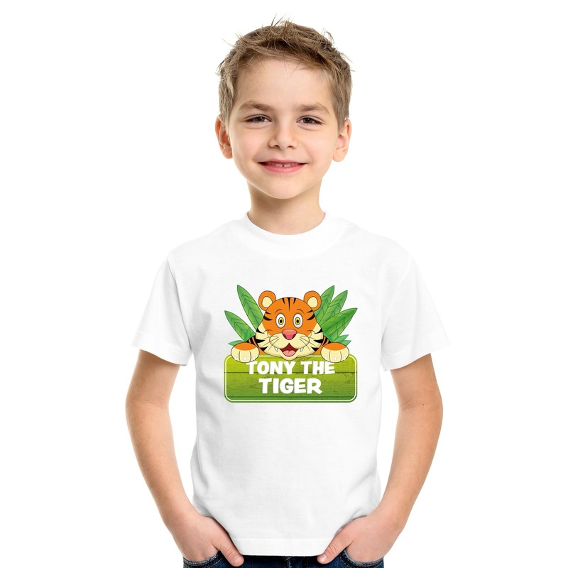 Tijger dieren t-shirt wit voor kinderen