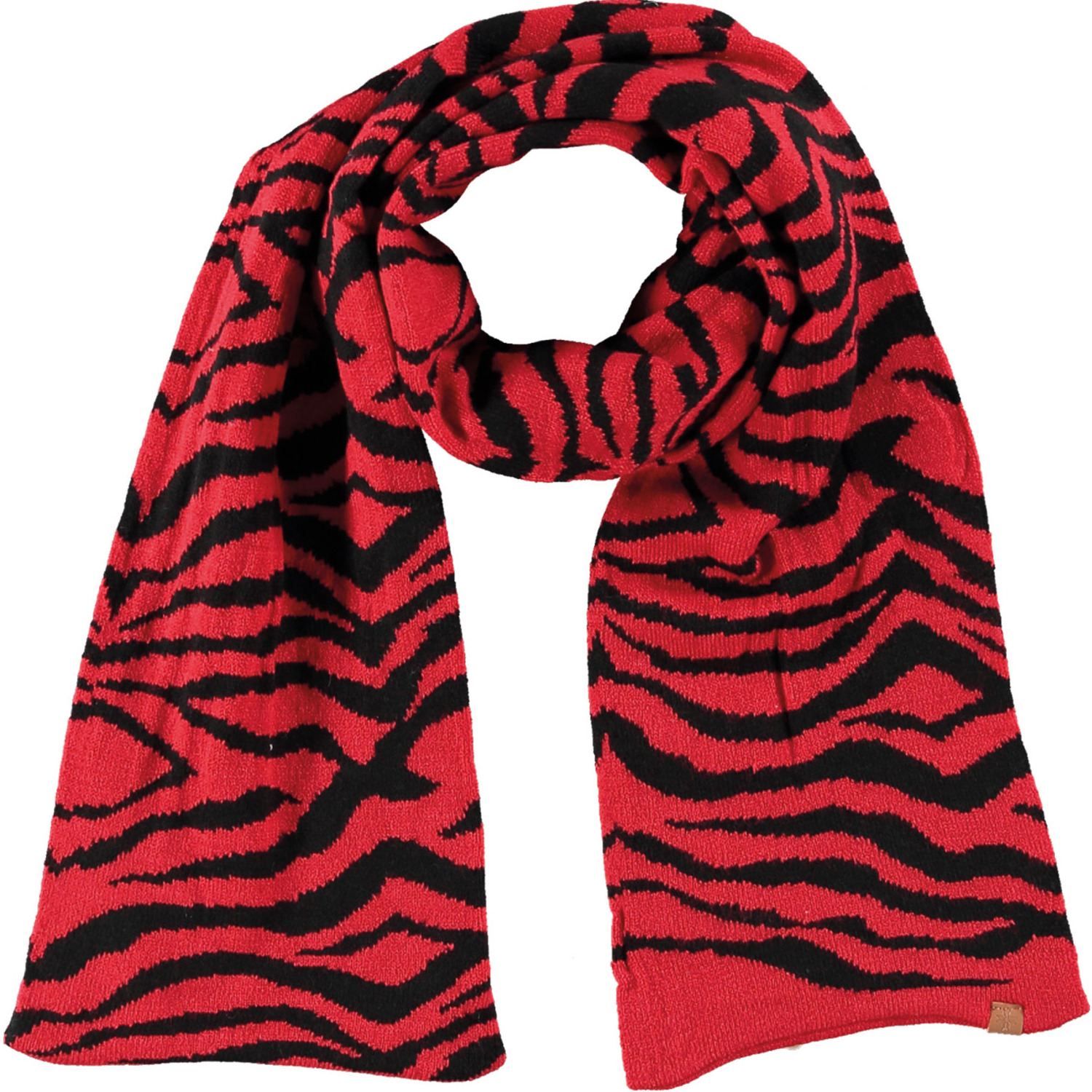 Tijger/zebra sjaal/shawl rood/zwart gestreept voor meisjes