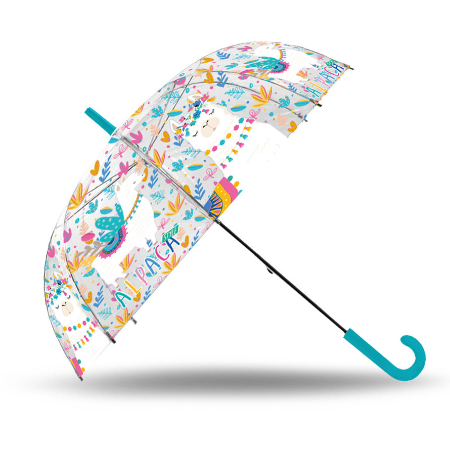 Transparante alpaca/lama paraplu voor kinderen 53 cm