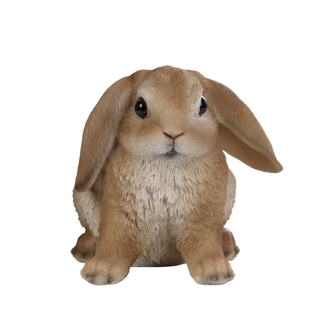 Tuinbeeldje bruin Hangoor konijntje 15 cm