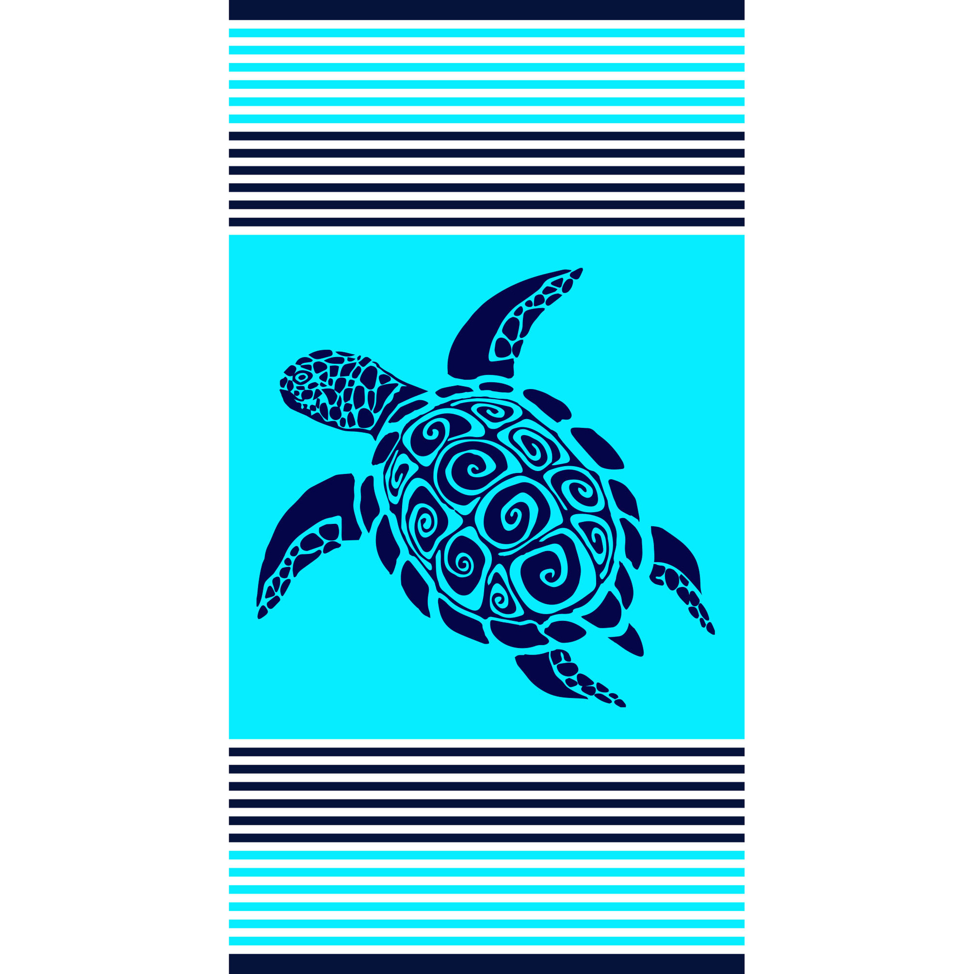 Turquoise badlaken met schildpad print voor volwassenen 90 x 170