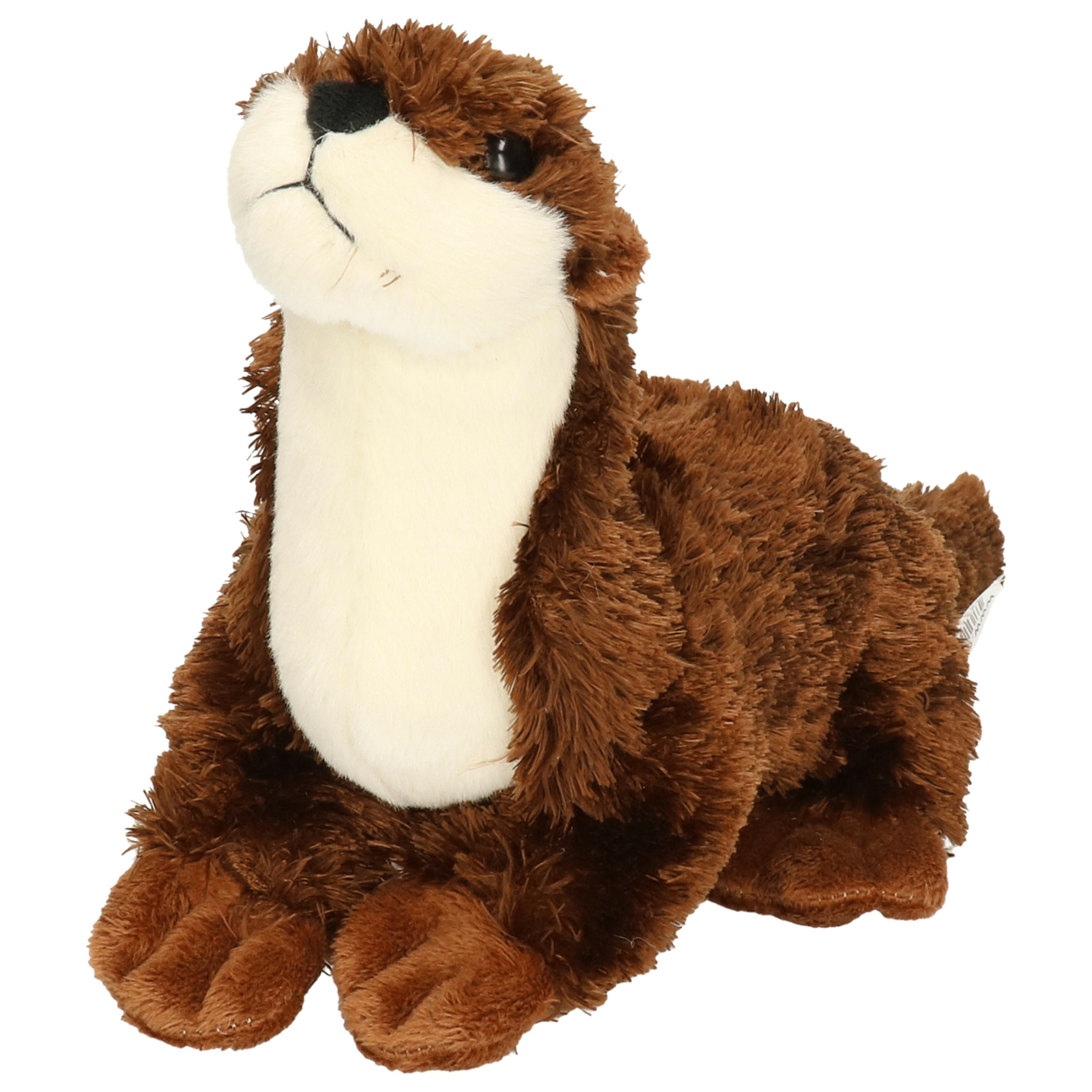 Uni Toys Knuffeldier Otter zachte pluche stof bruin 16 cm dieren speelgoed