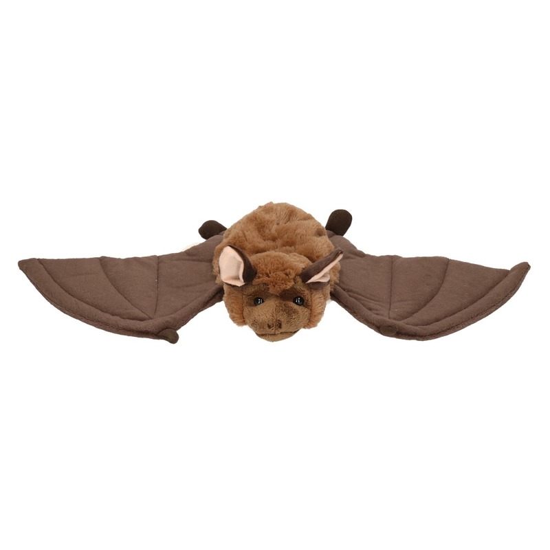 Afbeelding Vleermuis handpop bruin/wit pluche 36 cm door Animals Giftshop