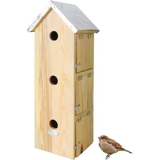 Afbeelding Vogelhuis/nestkast drie woningen 51 cm door Animals Giftshop