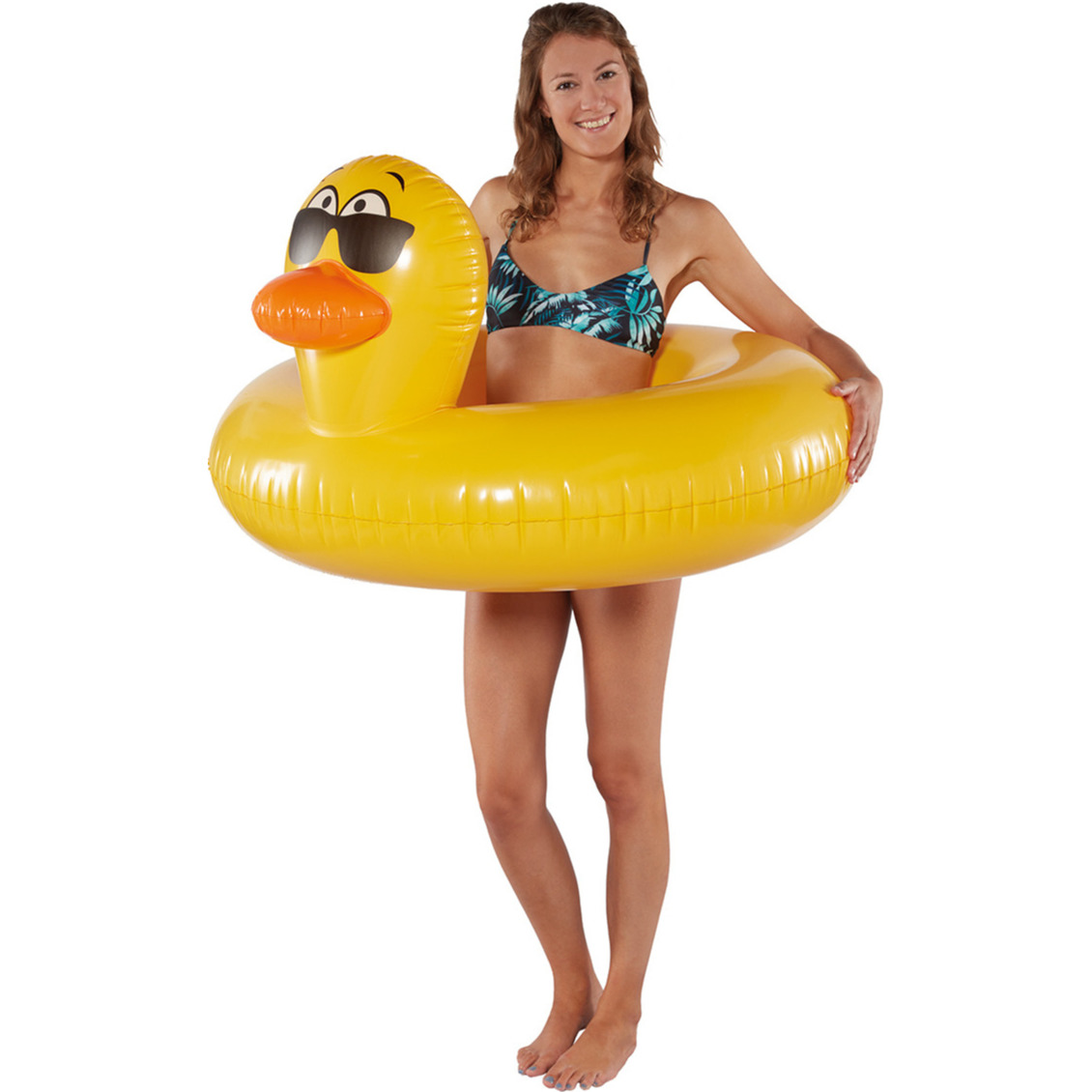 Waterspeelgoed gele eend zwemband/zwemring 101 cm voor jongens/meisjes/kinderen en dames/heren/volwassenen