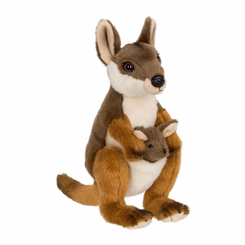 Wereld Natuur Fonds kangoeroe met baby 19 cm