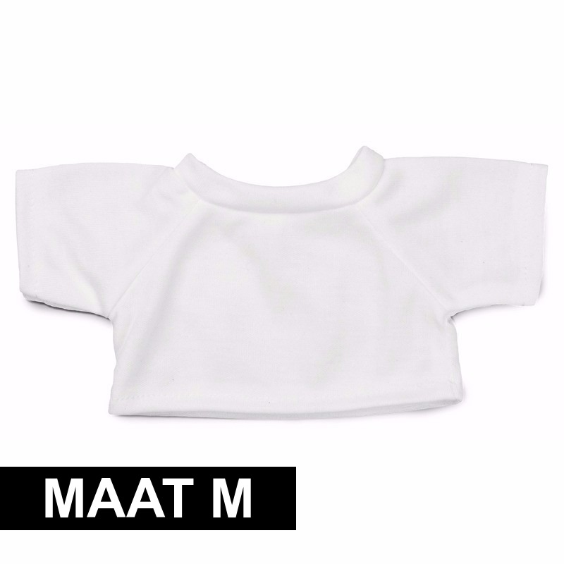Wit shirt M voor Clothies knuffeldier 13 x 9 cm