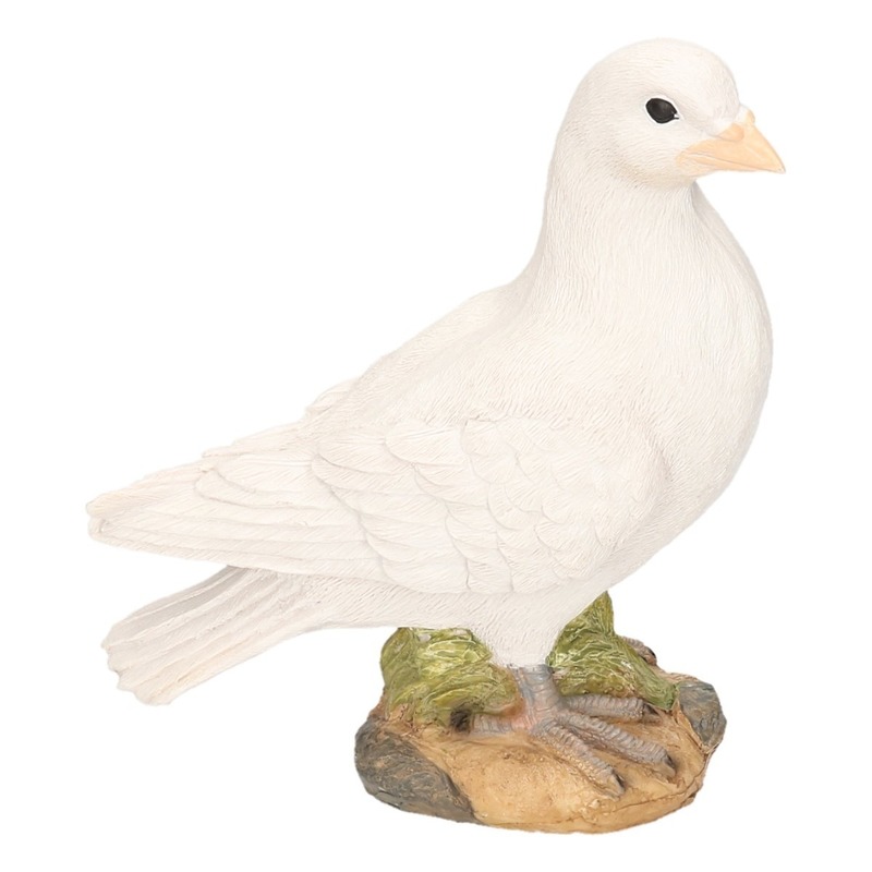 Witte duif van steen 24 cm