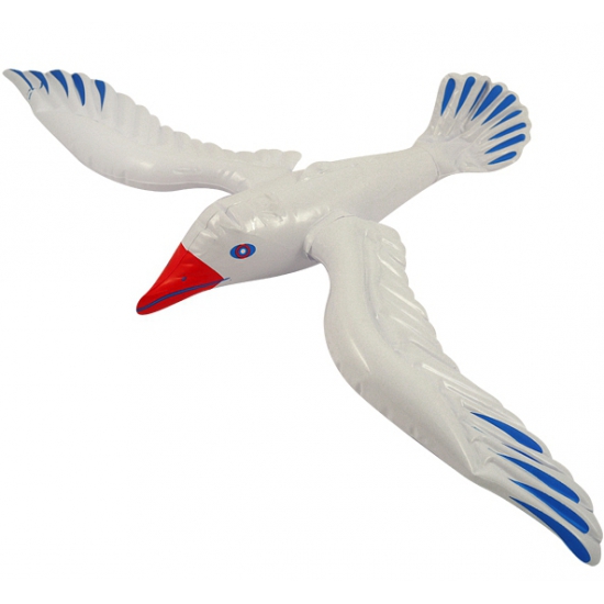 Witte opblaas vogel meeuw 67 cm