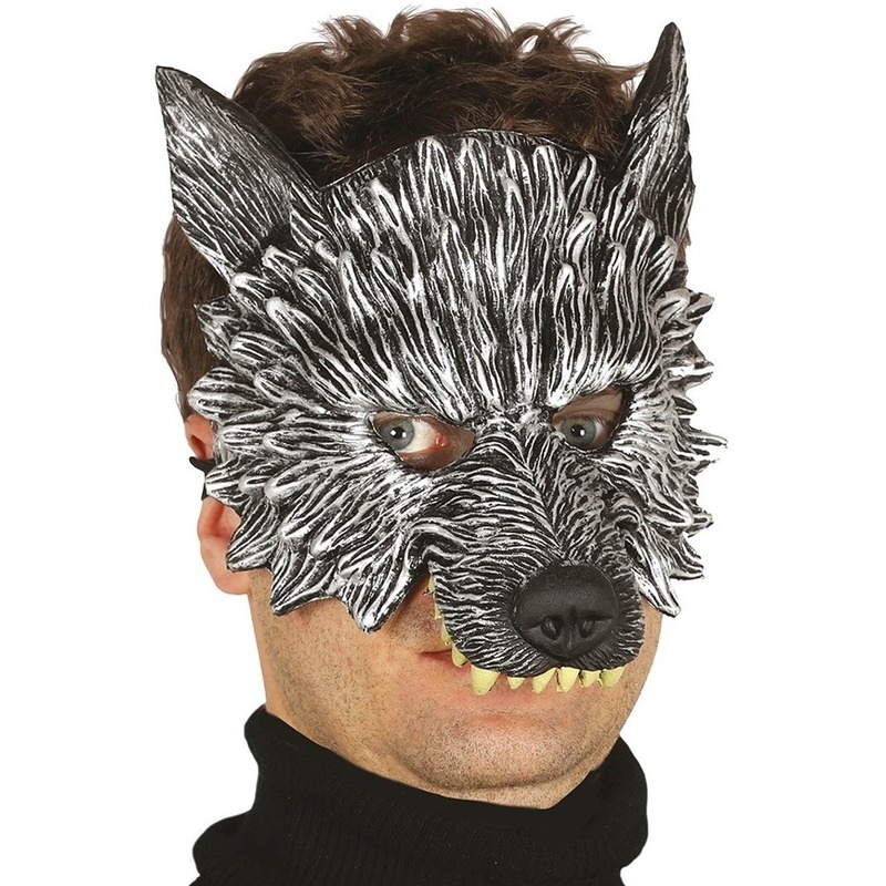 Afbeelding Wolf/wolven horror/halloween masker van foam door Animals Giftshop