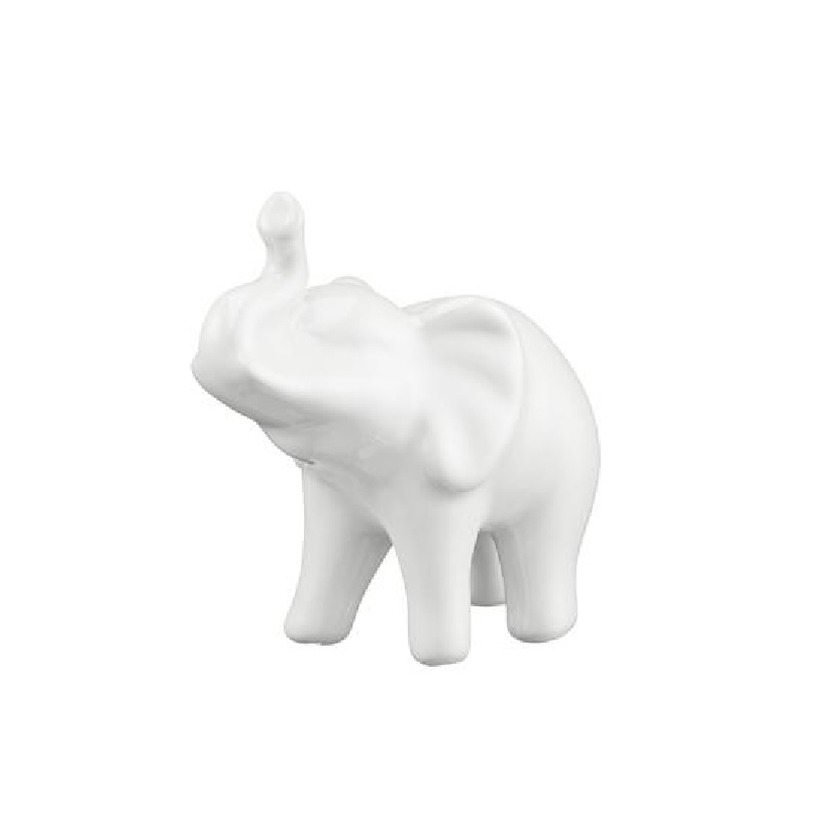 Woondecoratie beeld witte olifant 9 cm