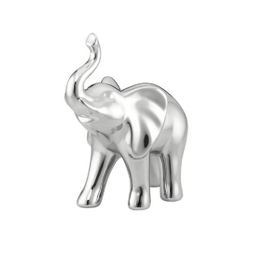 Woondecoratie beeld zilveren olifant 14 cm