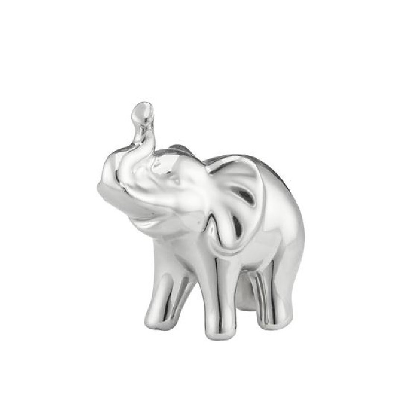 Woondecoratie beeld zilveren olifant 9 cm