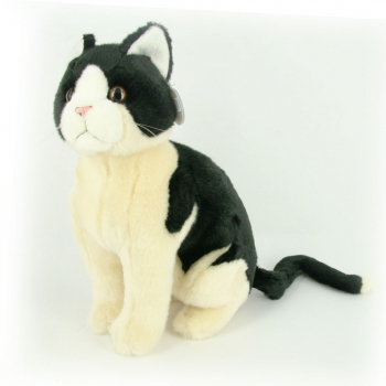 Zwart / witte kat knuffel 30 cm