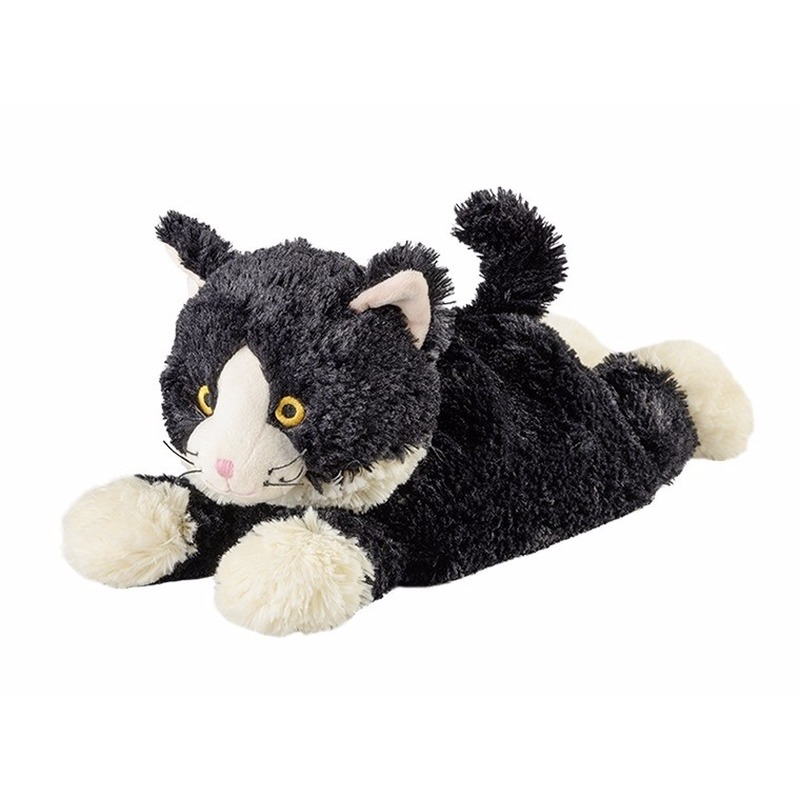 Zwarte katten heatpack/coldpack knuffels 38 cm knuffeldieren