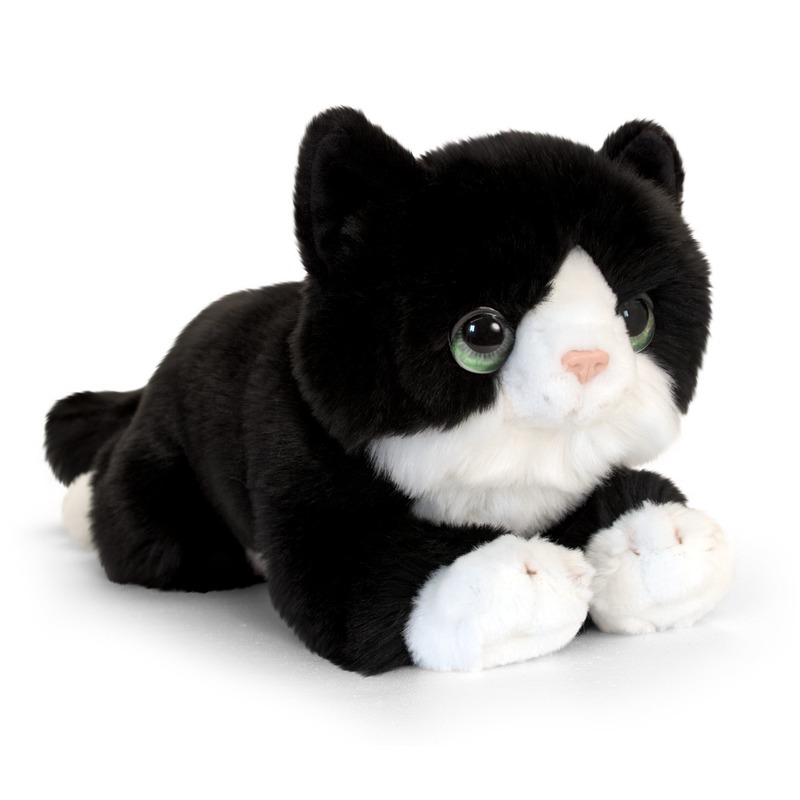 Afbeelding Zwarte kitten knuffelkat 25 cm door Animals Giftshop