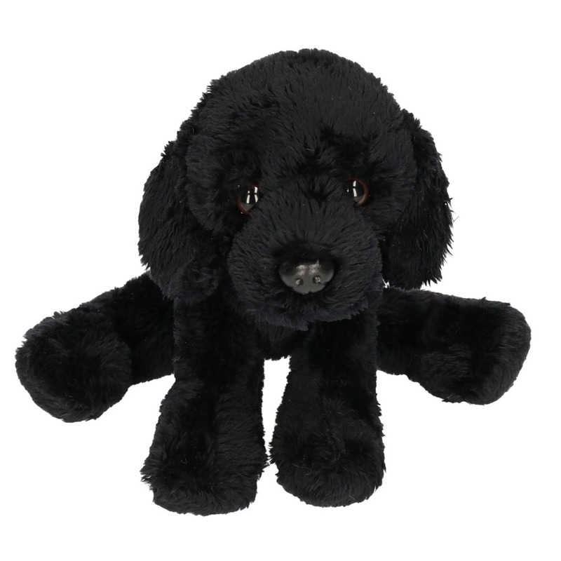 Zwarte Labrador honden knuffel 12 cm