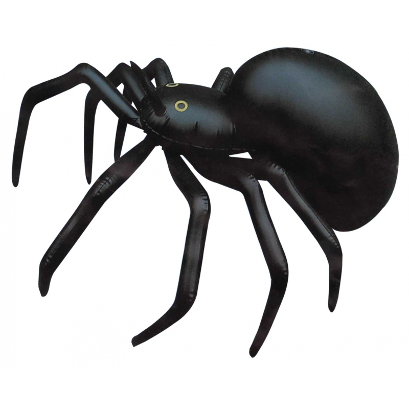 Zwarte opblaas spin 91 cm