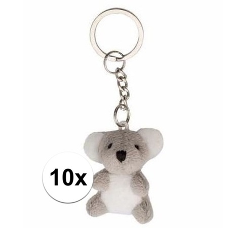 10x Pluche knuffel sleutelhangers koala beertjes 6 cm