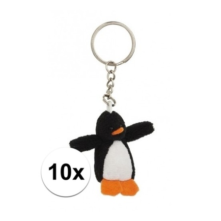 10x plush penguin keychain 6 cm