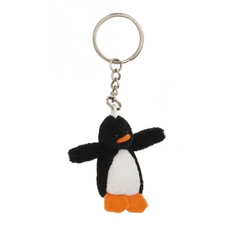 10x Pinguin knuffels sleutelhangertjes 6 cm