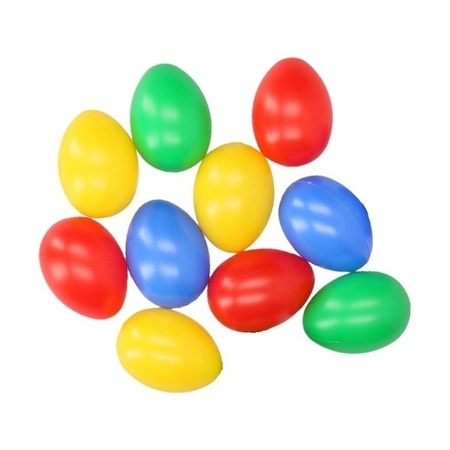 10x pieces Coloured plastic eggs 6 cm