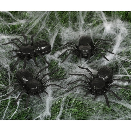12x Fake plastic spiders 10 cm Halloween decoration